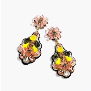 J.Crew NWOT Botanical Embroidered Earrings